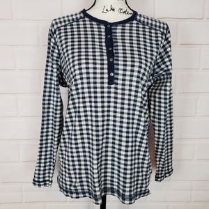 Chaps Check Henley Top Size 1x